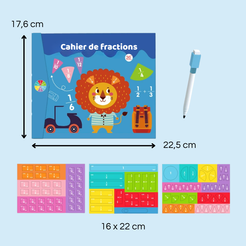 Cahier magnétique - Apprends les fractions !