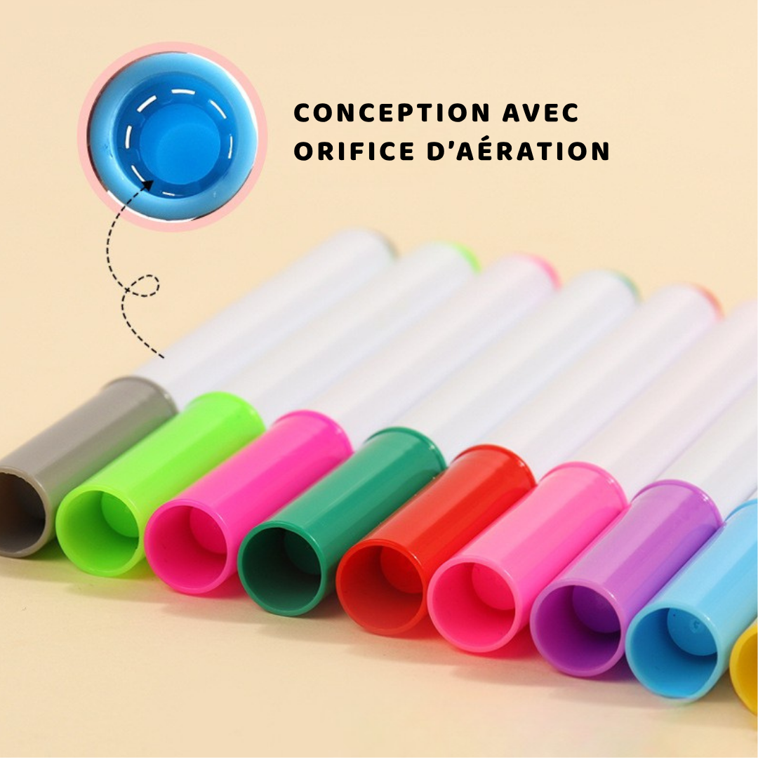 Feutres acryliques couleurs pour tableau à dessin à bouchons aérés